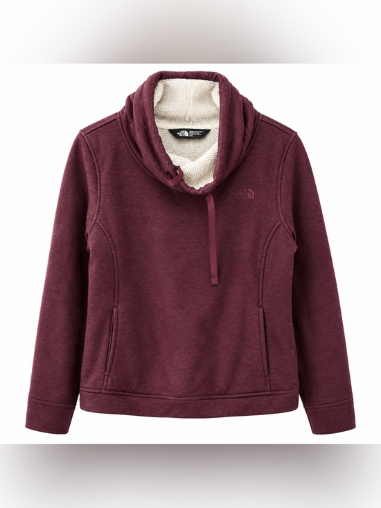 The North Face Tops - The North Face Womens Large Sherpa Fleece Pullover Cowl Neck Burgundy Jacket L